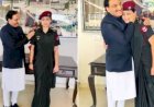 सेना में मेजर बनी पूर्व सीएम रमेश पोखरियाल की बेटी,  खुद बेटी के कंधों पर लगाये अशोक चक्र