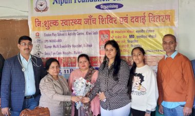 गांव खेड़ी साध में स्वास्थ्य जांच शिविर में 235 की हुई जांच।