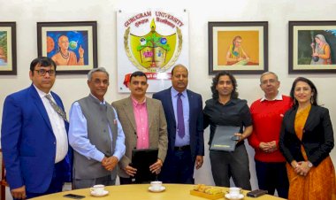 जीयू में शुरू होंगे होटल व हॉस्पिटैलिटी मैनेजमेंट के पांच कोर्स, वेदात्य इंस्टीट्यूट के साथ एमओयू साइन