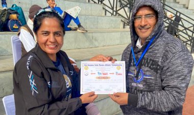 जीजेयू के खेल निदेशक डॉ. लुथरा ने स्टेट एथलेटिक्स में जीता स्वर्ण।