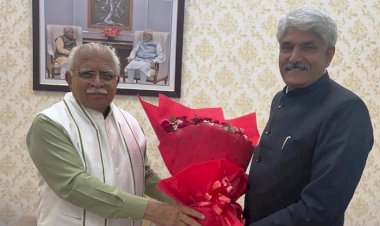 मुख्यमंत्री मनोहर लाल से मिले कुलपति प्रो. राजबीर सिंह।