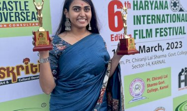 छठे हरियाणवी इंटरनेशनल फिल्म फेस्टिवल में ओपरी पराई वेब सिरीज के लिए अंजवी हुड्डा को मिला बेस्ट अभिनेत्री अवार्ड।